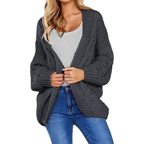 Sweaters - 𝅺womens Winter Open Front Long Sleeve A Gray